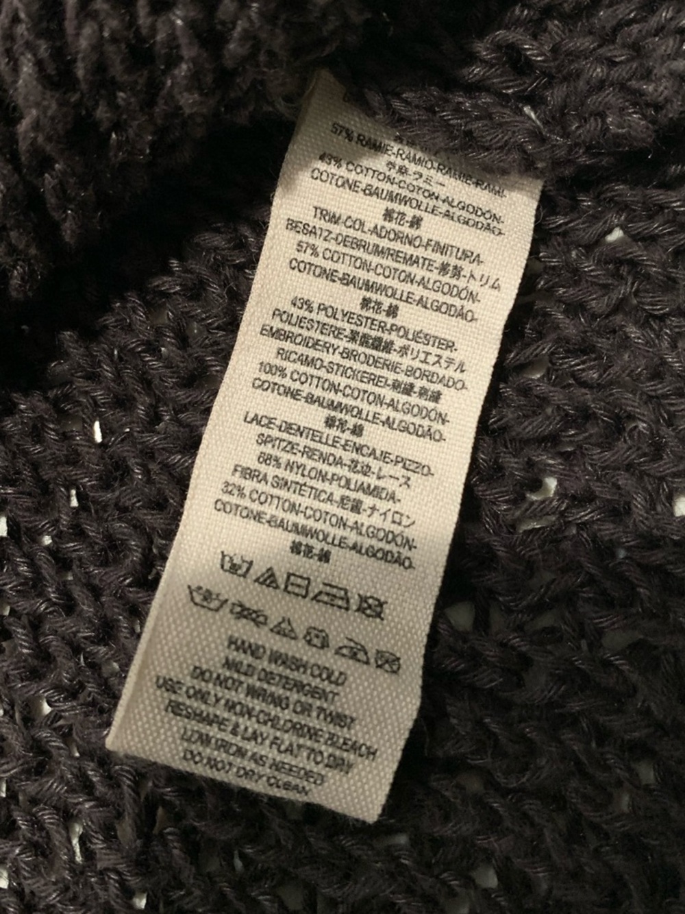 Free People Femme Fatal Moto Open Knit Zip Sweater Cardigan, Charcoal Combo, S - Picture 10 of 10